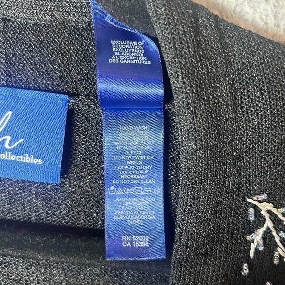 J.H. Collections Cardigan‎ Womens L Black Embroidered Sequined Long Sleeve NEW - Picture 8 of 11